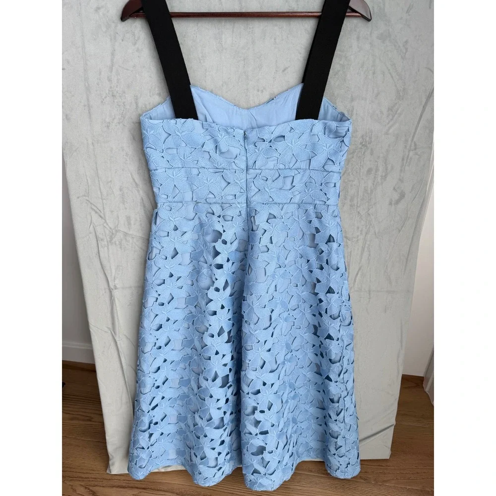 J.Crew Floral Eyelet Lace Coquette Dress Women 6 Light Blue